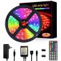 Segrass 16.4ft 5050 RGB Led Strip Lights，5M 150 LEDs Rope Lights, IP20 Non Waterproof Color Changing with 20 Colors 8 Light,LED Light Strips Kit with 44 Keys IR Remote Controller and 12V Power Supply