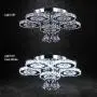 TongLan Crystal LED Ceiling Light Flush Mount 5 Rings Stainless Steel Pendant Lamp Modern Chandelier Lighting Fixture for Foyer Living Room Dining Room (Cool White)