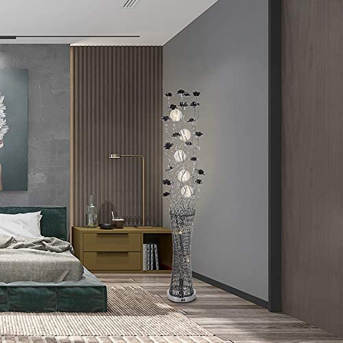 LED Floor Lamps, Hand-Woven Personality Vase Aluminum Line Lamp, Wedding Decoration Lamp, Bedroom Bedside Lamp Reading Light (23× 23×150cm) (Size : Warm Light)