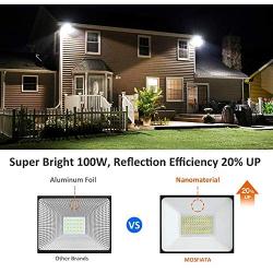 MOSFiATA 2 Pack LED Flood Light 100W, 250 LED 11000 Lumen Super Bright Floodlight IP66 Waterproof Outdoor Work Light 6000K Daylight White Security Lights for Garden Yard Lawn Basketball Court