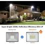 MOSFiATA 2 Pack LED Flood Light 100W, 250 LED 11000 Lumen Super Bright Floodlight IP66 Waterproof Outdoor Work Light 6000K Daylight White Security Lights for Garden Yard Lawn Basketball Court