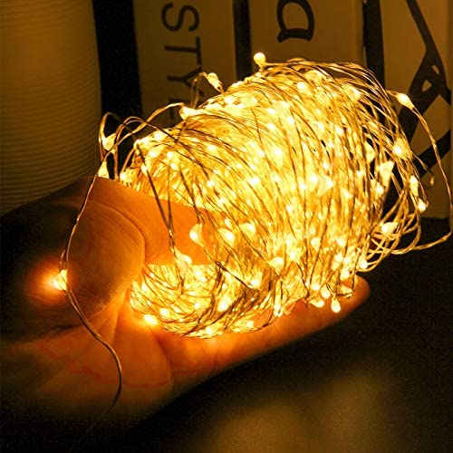 66FT 200 LEDs Starry Fairy Lights String Lights, Bendable Copper Twinkle Lights with 4 Lighting Modes Remote Control for Bedroom Wall Tapestry Decor Indoor Outdoor Use, USB Powered