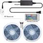 50FEET LED Music Strip Lights, Hedynshine Color Changing 450pcs RGB Strip Lights,40 Key IR Remote Control, SYNC to Music Strip Lights