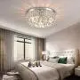 Flush Mount Crystal Chandelier 4 Lights Ceiling Lighting Fixture for Walking Way Living Room, Bedroom,Kitchen, Bathroom.(Chrome)