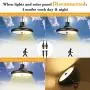 Upgraded Solar Lights Outdoor Indoor Motion Sensor with Dual Lamp JACKYLED Remote Control Solar Pendant Light Waterproof LED Hanging Shed Light with Adjustable Solar Panel for Home Porch, Warm White