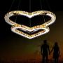 110V Modern Crystal Heart-Shaped Lighting Chandelier LED Ceiling Light Dining Room Bedroom Chandelier Decoration