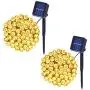 Solar String Lights Waterproof Holiday String Lights, Outdoor/Indoor String Lights, 8-Lighting Modes, Fairy Lights, Holiday Christmas Lights Decoration, 33ft, 100-LED, 2 Pack (Warm White)