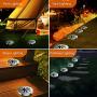 Solar Ground Lights 8 Pack, 8 LED Solar Lights Outdoor Waterproof, Ground Solar Garden Lights Pathway, In-Ground Lights Solar Powered for Walkway Yard Patio（Warm White）