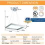 Royal Pearl Modern LED Pendant Light Dimmable Comtemporary Chandelier Adjustable 1 Square Pendant Lighting for Living Room Dining Room Kitchen, Cool White 6000K, Silver
