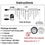 KNONEW LED Icicle Lights, 216 LEDs, 16.4ft, 8 Modes, Curtain Fairy Light Plug in for Indoor Outdoor, Wedding/Christmas/Halloween/Thanksgiving/Easter/Party Backdrops/Gazebo (Connected in Series)