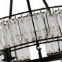 Crystal Chandelier Modern Retro Style Pendant Light Crystal Lampshade Chandelier Metal Hanging Ceiling Light Fixture Height Adjustable Hanging Lamp for Dining Living Rooms Kitchen E12