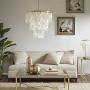 Urban Habitat MPS150-0093 Isla Modern Classic Chandeliers-Metal, White Shell Shade Pendant Ligthing Lamp Ceiling Dining Room Lighting Fixtures Hanging