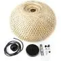 TFCFL Bamboo Wicker Rattan Pendant Lighting, Chandelier Hollow Woven Lampshade Hanging Light Ceiling Lighting Fixture for Kitchen Island, Dining Room D14.96''