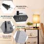 Touch Control Table Lamp, 3 Way Dimmable Bedside Desk Lamps with 2 USB Charging Ports 2 AC Outlets, Grey Fabric Shade Modern Nightlight for Bedroom Living Room, ST64 E26 LED Bulbs Included, Set of 2