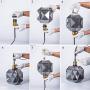 Pendant Lighting Polygonal Smoky Gray Glass Adjustable Hanging Ceiling Light for Dining Room 1-Light Black Finish