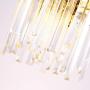 LITFAD Gold 2 Tiers Pendant Light 3 Lights LED Pendant Lamp Modernism Clear Crystal Hanging Ceiling Light Modern Design LED Chandelier for Dining Room Living Room Restaurant Hotel
