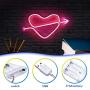 Koicaxy Neon Sign, The Arrow of Love Led Neon Light Wall Light Led Wall Decor, Battery or USB Powered Light Up Signs Acrylic Neon Light for Girls Bedroom, Bar, Party, Wedding, Valentines Day
