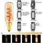 Dimmable T6 Led Bulb Genixgreen Candelabra Led 2200K Amber Glass 150lm 3W E12 T25 Eye Protection Led Filament Bulb CRI 90+ Edison Bulb Equivalent 25W Decorative Lights Bulb for Home Bedroom Pack of 6
