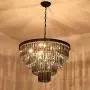 TZOE Luxury Black Smoke Crystal Modern Contemporary Chandeliers Pendant Ceiling Light 4-Tier Chandelier Lighting for Dining Room Living Room Bedroom Girls Room W23.6''