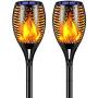 TomCare Solar Lights New Version Flickering Flame Solar Torches Lights Waterproof Outdoor Lighting Solar Powered Pathway Lights Landscape Decoration Lighting Auto On/Off for Garden Patio Yard