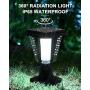 Solar Post Light, 6000K Outdoor Solar Post Lantern LED Light with 3-Inch Pier Mount Base for Wood Fence, Pathway, Deck (White Light)