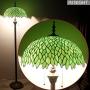 Tiffany Floor Standing Lamp W16H64 Inch 2E26 Stained Glass Green Wisteria Style Shade Antique Reading Lighting Base S523 WERFACTORY LAMPS Bedroom Living Room Bedside Table Bookcase Dresser Lover Gifts