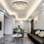 KALRI Modern Chandelier Crystal Light Fixture Pendant Flush Mount Ceiling Lamp for Living Room, Bedroom, Dining Room, H6.69'' X W23.6'' with 9 Lights