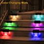 DenicMic Solar Deck Lights, Led Solar Step Lights Outdoor for Stair , Fence, Railing ,Patio Garden, Step, Super Bright 10 lumens , 2 Lighting Modes, Acrylic Bubbles Warm White/Color Changing 6 Pack