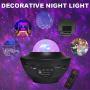 Texbee Star Projector Light with Bluetooth Speaker, Ocean Wave Star Night Light Projector for Kids Bedroom/Gam Room/Home Party, Remote Control/DC Powered by USB