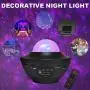 Texbee Star Projector Light with Bluetooth Speaker, Ocean Wave Star Night Light Projector for Kids Bedroom/Gam Room/Home Party, Remote Control/DC Powered by USB