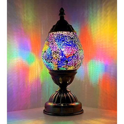 Mini Turkish Table Lamp Marrakech Stained Moroccan Lantern Handmade Mosaic Glass Desk Lamp Energy Saving Bedside Lamp for Bedroom Decorative Lamp for Living Room (4)