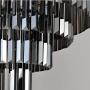 MEELIGHTING W19.7'' Luxury Smoke Crystal Chrome Chandelier Modern Chandeliers Lighting 8 Lights Pendant Ceiling Light Fixture 3-Tier for Dining Room Living Room Kitchen Island
