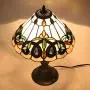 Tiffany Style Retro Baroque Lamp Table Light 12 Inches Wide Hand-Cut Stained Glass Desk Antique Night Light and Antique Brass Finish Metal Lamp Base for Living Room Restaurant Office EFFORTINC.COM