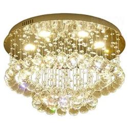 Modern Crystal Chandelier, Raindrop Pendant Lighting Fixtures, Flush Mount LED Ceiling Light, Hanging Lamp for Living Room, Bedroom, Dining Room