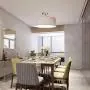 Modern Ceiling Light, 18'' Classic 3-Light Drum Pendant Chandelier, Grey Drum Shade, Round Frosted Acrylic Diffuser, Lamps for Living Room