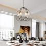 Sunlighting Modern Chandelier, Vanity Pendant Hanging Light for Bedroom, Kitchen, Foyer, Dining & Living Room and Entryway, Satin Nickel Finish