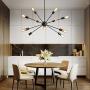 KDG Chandeliers 12-Lights Modern Chandeliers Black Sputnik Chandeliers Mid Century Pendant Lighting Ceiling Light Fixture for Kitchen Dining Room Living Room (Black 12 Light)