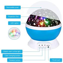 Night Light Projector, Updated 2 in 1 Kids Night Light Moon Star Projector and Undersea Lamp, Star Night Light 360-Degree Rotating 8 Colors Night Light for Kids Baby Children Bedroom Party Decoration