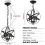 4-Light Pendant Light Fixture Farmhouse Chandelier Candel Pendant Spherical Rustic Industrial Lighting Adjustable Height w/ Metal Spherical Shade Dining Room Lighting Fixtures Hanging