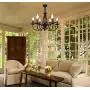 Jaycomey French Country Chandelier,Vintage Candle Chandelier,6 Lights Farmhouse Pendant Light Fixture for Kitchen Island,Dining Room,Living Room