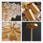 Sweety House New Snowflake Customized 9-lamp Chandelier, Simple postmodern Crystal lamp, Creative net red Dining Room Lighting Chandelier (Gold)