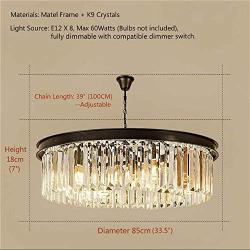 SUSUO Luxury Contemporary Round Island Crystal Chandelier with 8 Lights for Dining Room Living Room W33.5'' x H7''