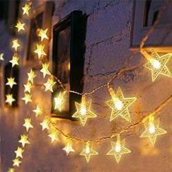 43 ft 100 Led Christmas Star String Lights Plug in for Bedroom Decor Indoor Outdoor Christmas Fairy Light Twinkle for New Year Home Wall Garden Decorations Warm White