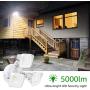 Olafus 2 Pack 50W LED Security Lights, 3-Head Outdoor Flood Light, 5000LM Super Bright, IP65 Waterproof Floodlight Fixture, 5000k Daylight White Exterior Lighting for Garage Patio Garden Porch