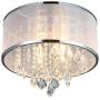 ANJIADENGSHI Modern Crystal Chandelier Lighting 4 Lights Luxury Chrome K9 Crystal Pendant Light Flush Mount Ceiling Light Fixture for Kitchen Island Dining Room Living Room Farmh,Chrome