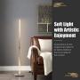 Tangkula Helix LED Floor Lamp for Living Rooms, 48 Inch Modern Tall Bright Contemporary Standing Pole Light with Built-in Foot Switch, for Bedrooms & Offices (Silver)