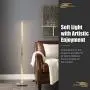 Tangkula Helix LED Floor Lamp for Living Rooms, 48 Inch Modern Tall Bright Contemporary Standing Pole Light with Built-in Foot Switch, for Bedrooms & Offices (Silver)
