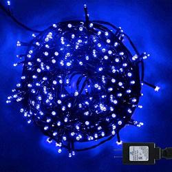 300 LED Christmas Lights Outdoor, String Lights Connectable Low Voltage Plug in Waterproof Fairy Lights for Garden, Patio, Wedding, Tree, Party Decor-98.4ft(Blue)