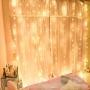MZD8391 Curtain String Lights, 9.8 X 9.8ft 304 LED Starry Fairy Lights for Wedding, Bedroom, Bed Canopy, Garden, Patio, Outdoor Indoor (Warm White)