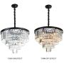 Meelighting 9 Lights Crystal Modern Contemporary Chandeliers Pendant Ceiling Light 4-Tier Chandelier Lighting for Dining Room Living Room Bedroom Girls Room Dia 23.6''